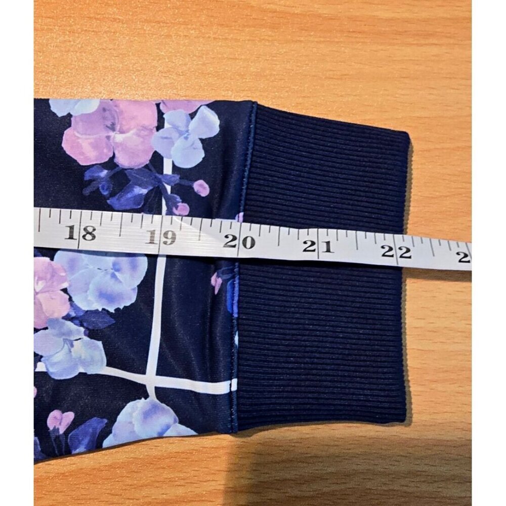 Peter Millar Womens Golf Birdie Sweatshirt M Purple Floral UPF Activewear Sport - Picture 5 of 14